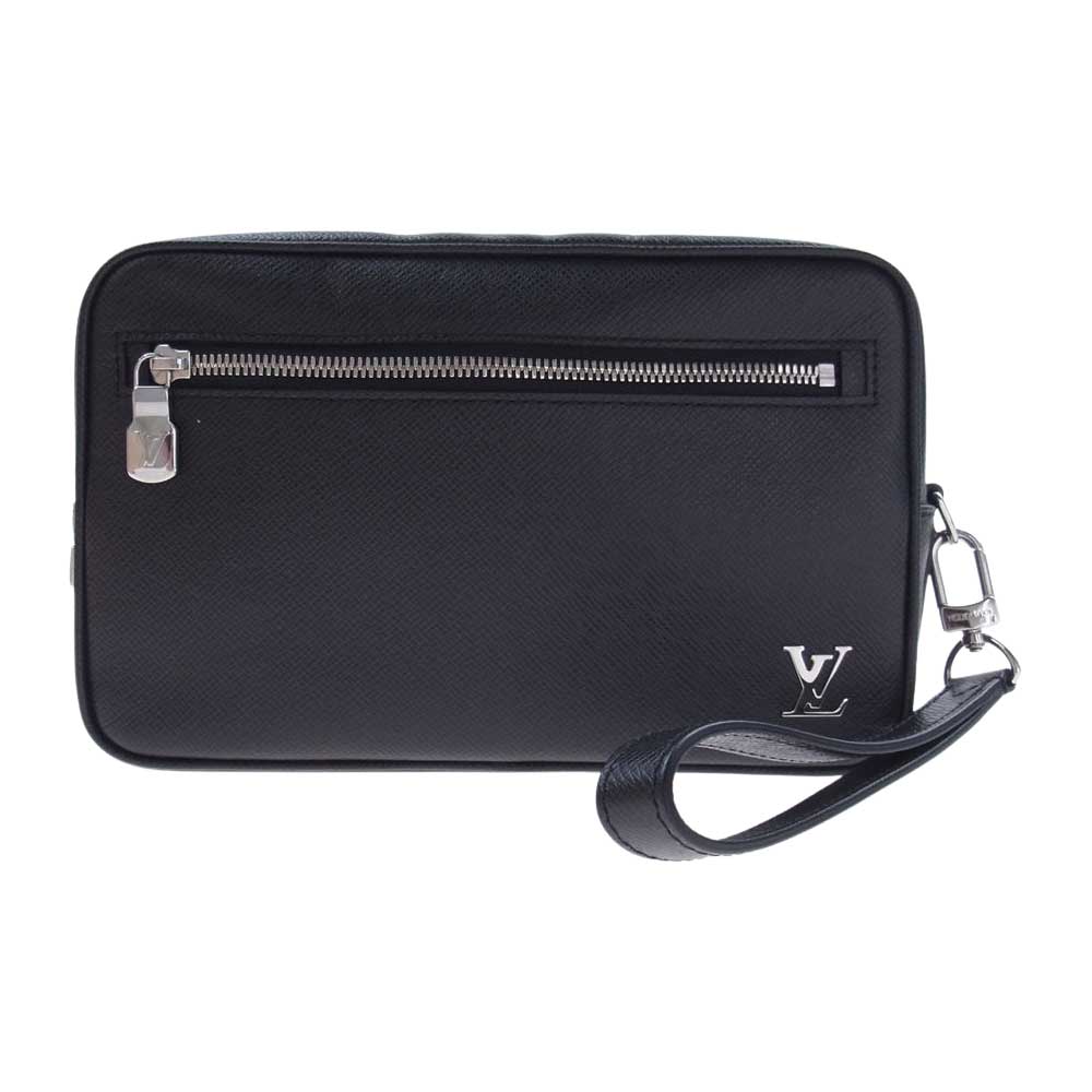 LOUIS VUITTON ルイ・ヴィトン M30441 ポシェット カサイ タイガ レザー LVロゴ クラッチ バック ブラック系【中古】