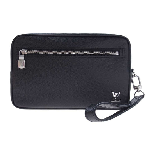 LOUIS VUITTON ルイ・ヴィトン M30441 ポシェット カサイ タイガ レザー LVロゴ クラッチ バック ブラック系【中古】