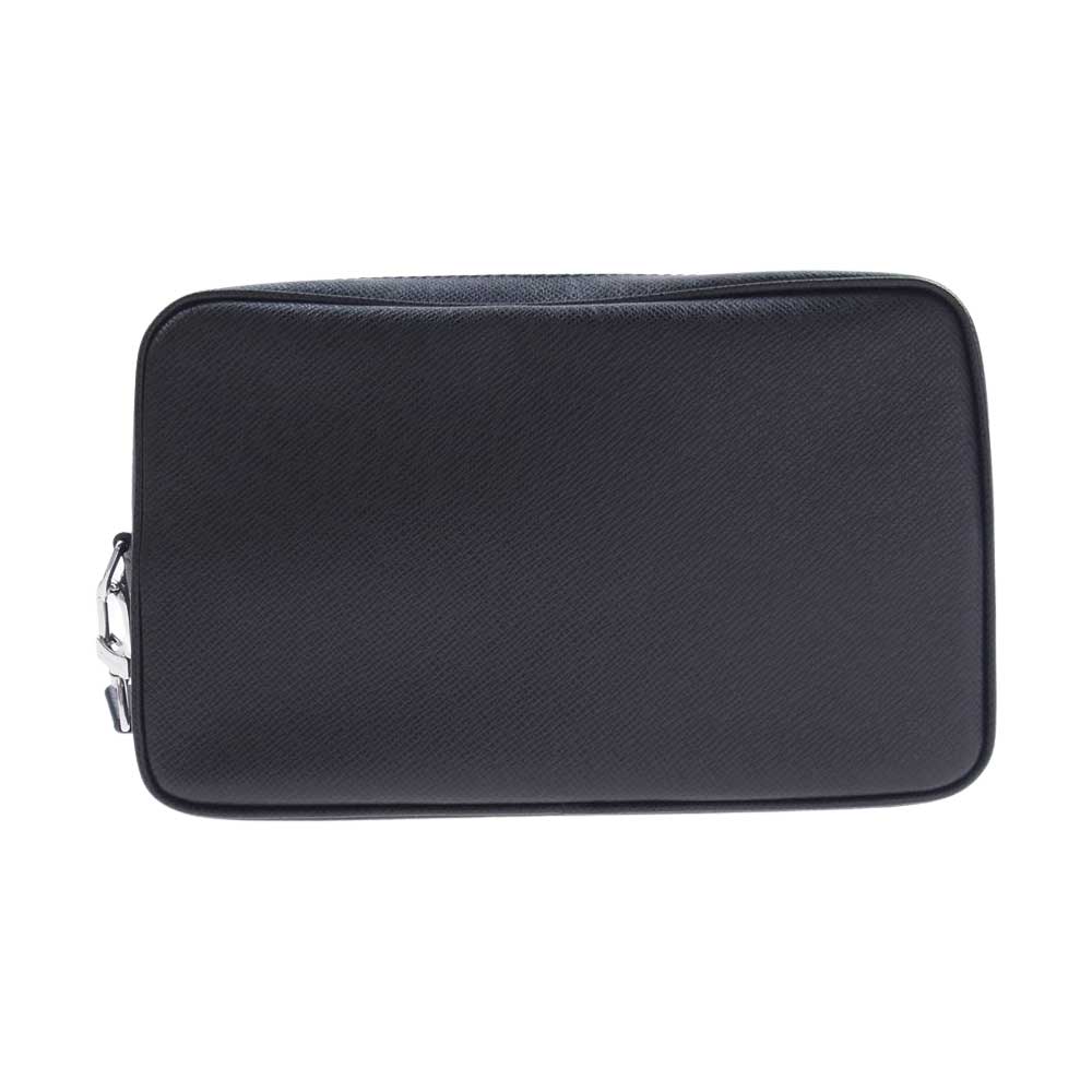 LOUIS VUITTON ルイ・ヴィトン M30441 ポシェット カサイ タイガ レザー LVロゴ クラッチ バック ブラック系【中古】