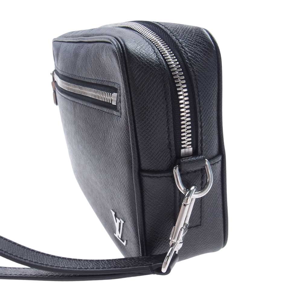 LOUIS VUITTON ルイ・ヴィトン M30441 ポシェット カサイ タイガ レザー LVロゴ クラッチ バック ブラック系【中古】