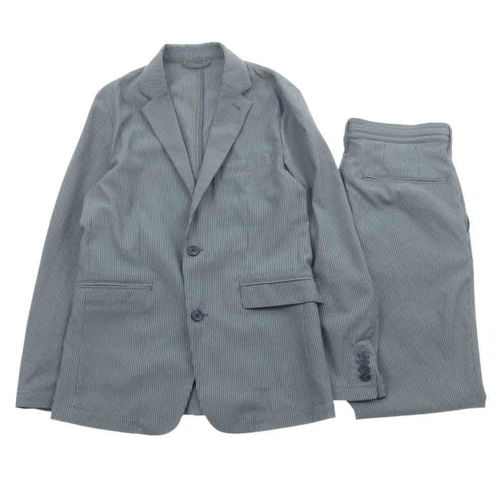 nano universe ナノユニバース CoolMax サッカー ライト ジャケット イージー パンツ セットアップ グレー系 S【中古】