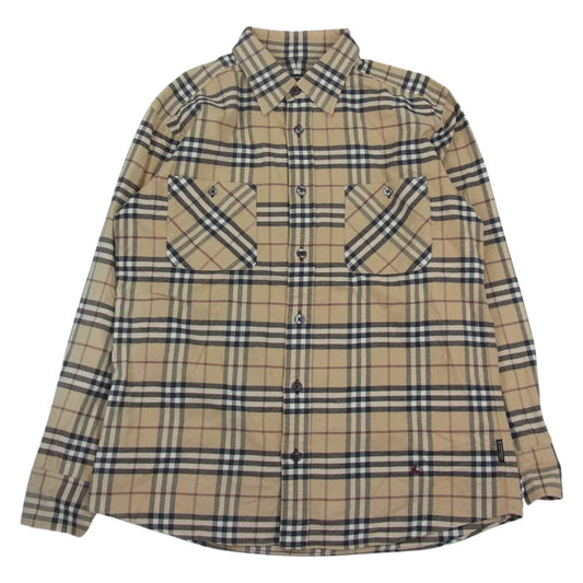 BURBERRY バーバリー BMW15-915-45 BLACK LABEL ブラック レーベル ノバ チェック 長袖 シャツ ベージュ系 2【中古】