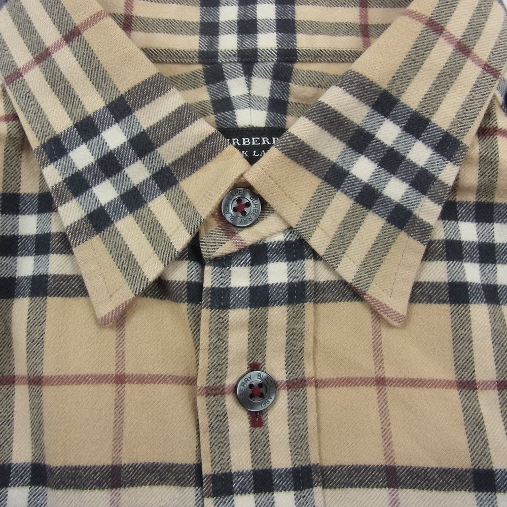 BURBERRY バーバリー BMW15-915-45 BLACK LABEL ブラック レーベル ノバ チェック 長袖 シャツ ベージュ系 2【中古】