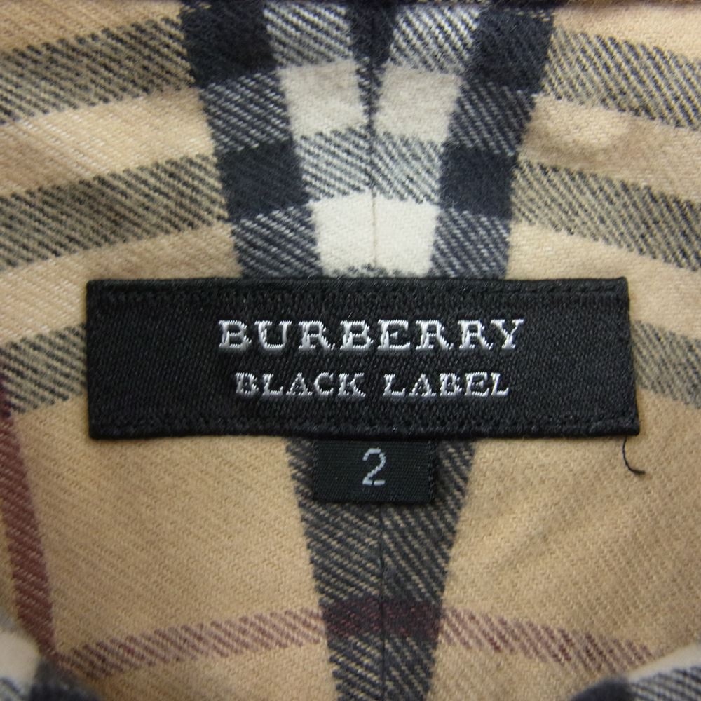BURBERRY バーバリー BMW15-915-45 BLACK LABEL ブラック レーベル ノバ チェック 長袖 シャツ ベージュ系 2【中古】