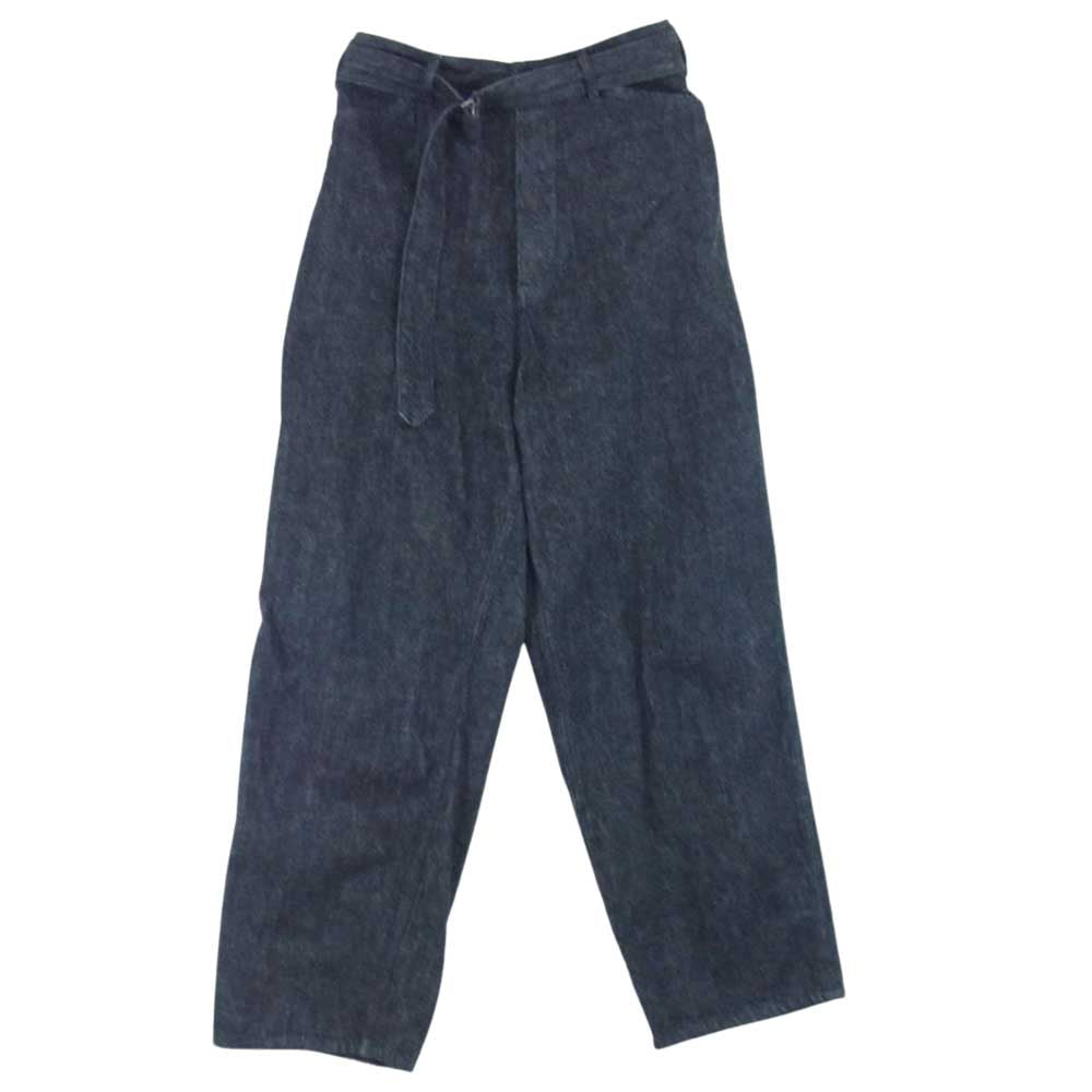 COMOLI コモリ V01-03001 ブラック エクリュ デニム ベルテッド パンツ ブラック系 1【中古】