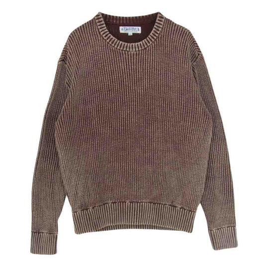 ブルーポート VINTAGE WASH CREW NECK KNIT ビンテージ ウオッシュ ニット ブラウン系 L【中古】
