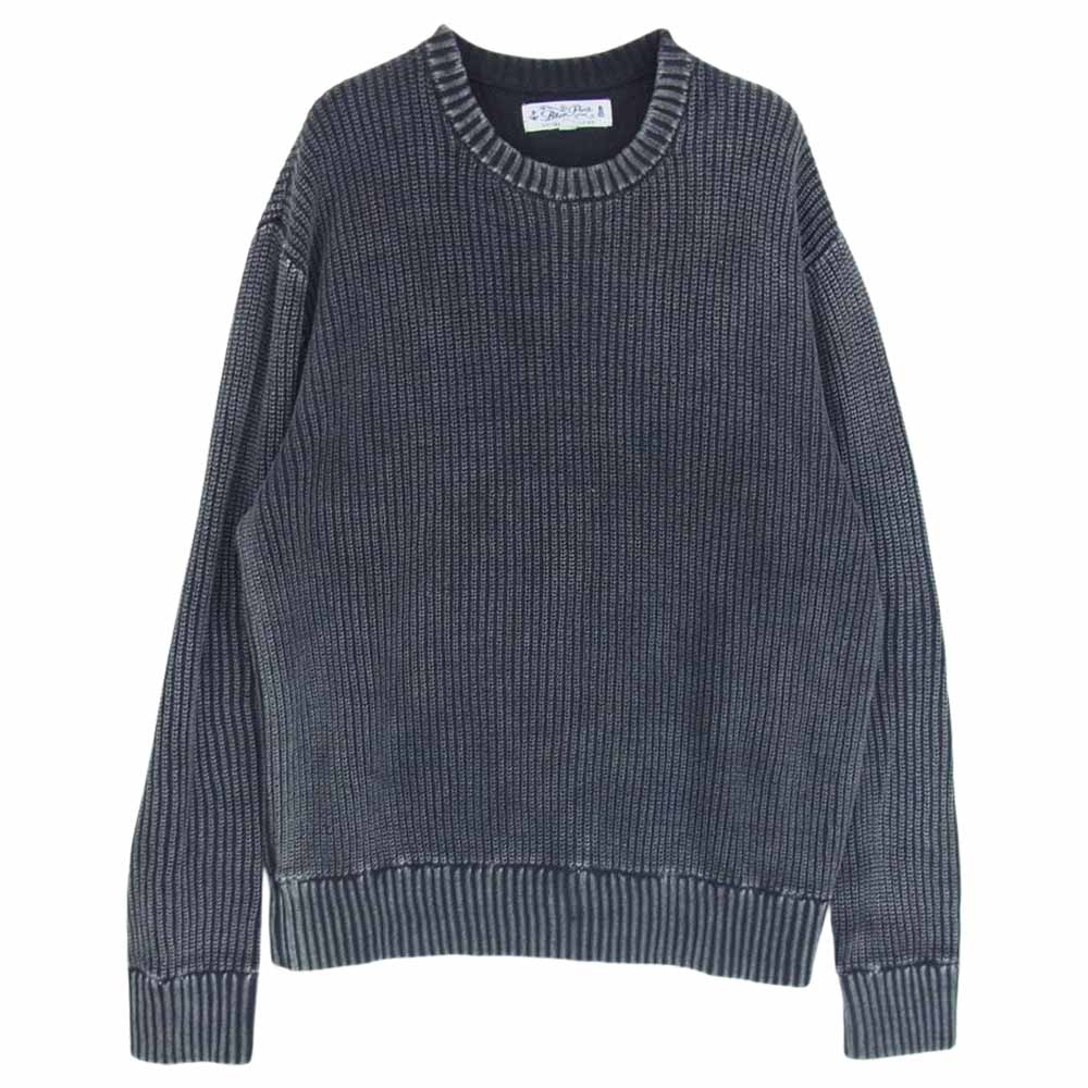 ブルーポート VINTAGE WASH CREW NECK KNIT ビンテージ ウオッシュ ニット ブラック系 L【中古】