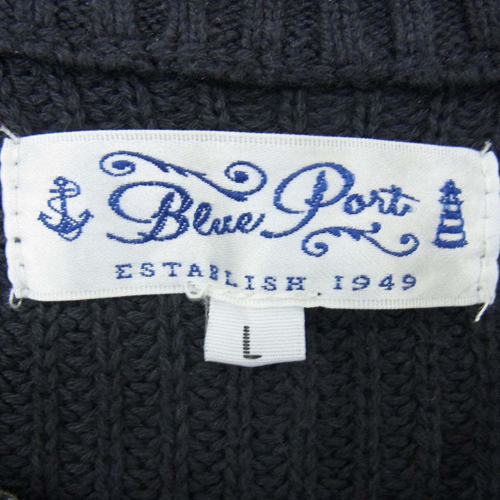 ブルーポート VINTAGE WASH CREW NECK KNIT ビンテージ ウオッシュ ニット ブラック系 L【中古】