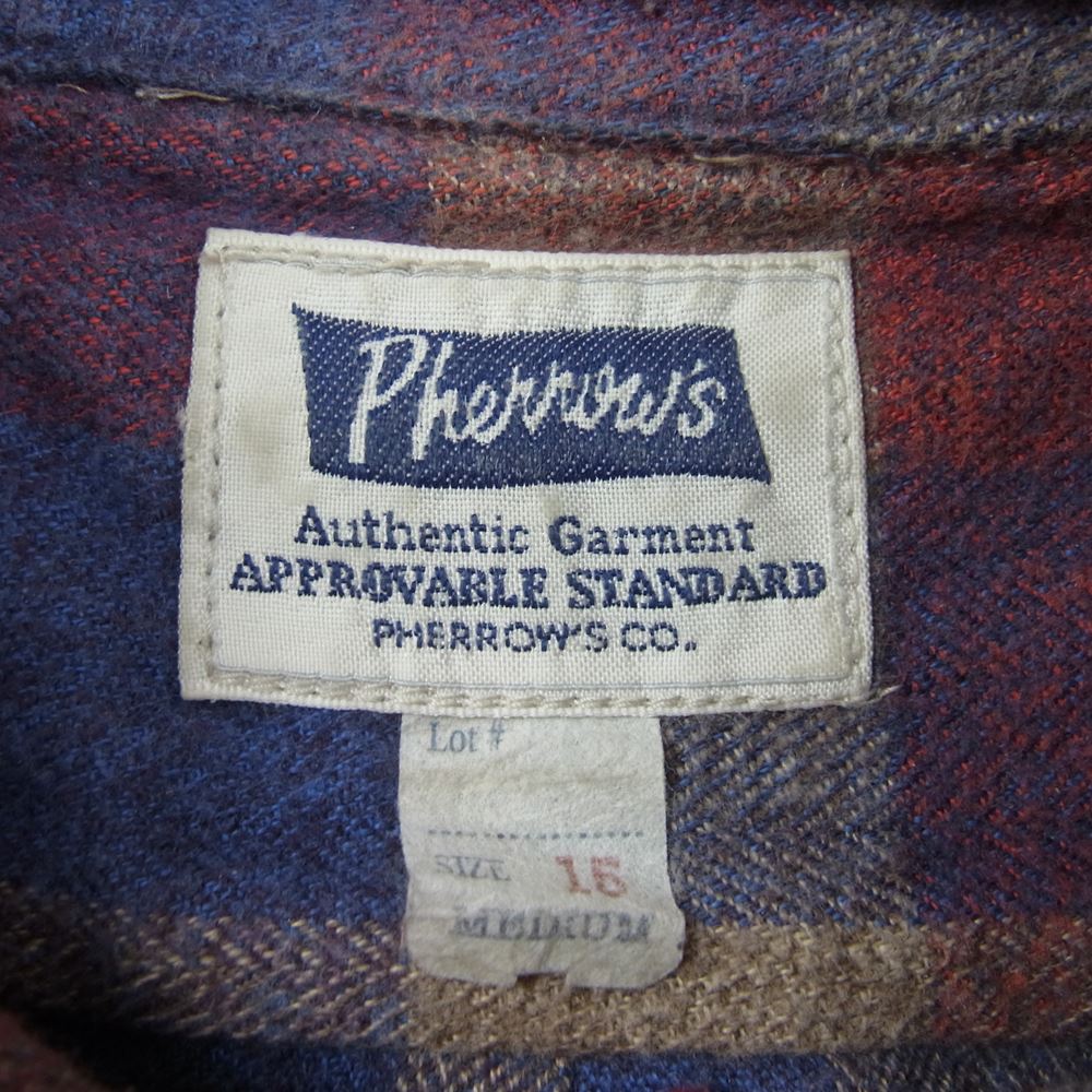 Pherrow's フェローズ マチ付 チェック ネルシャツ マルチカラー系 M【中古】