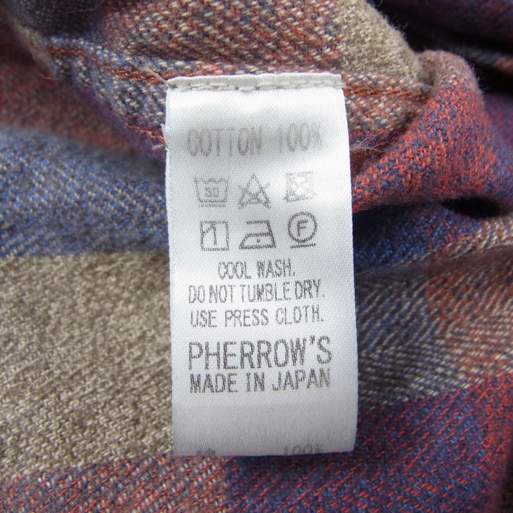 Pherrow's フェローズ マチ付 チェック ネルシャツ マルチカラー系 M【中古】