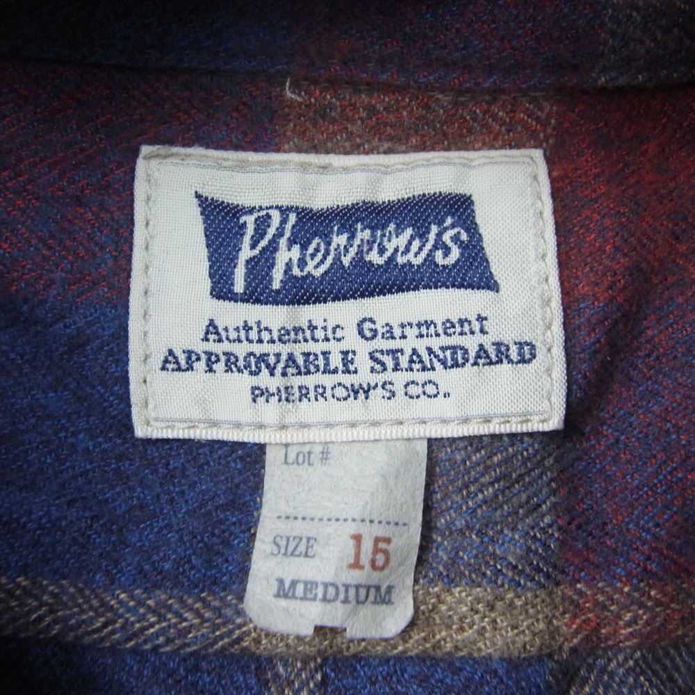 Pherrow's フェローズ マチ付 チェック ネルシャツ マルチカラー系 M【中古】