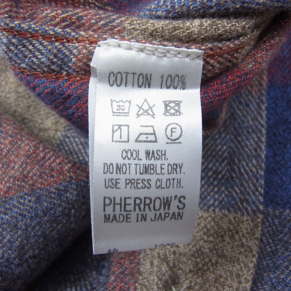 Pherrow's フェローズ マチ付 チェック ネルシャツ マルチカラー系 M【中古】