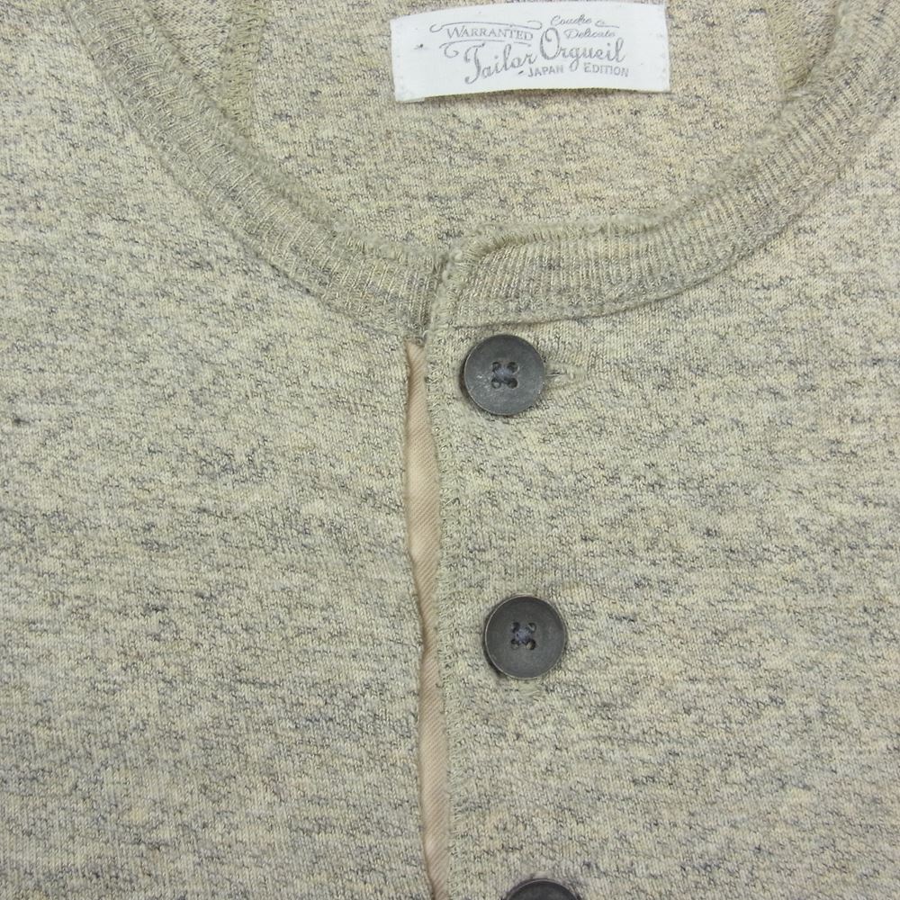 ORGUEIL オルゲイユ ヘンリーネック ポケット Tシャツ グレー系 38【中古】