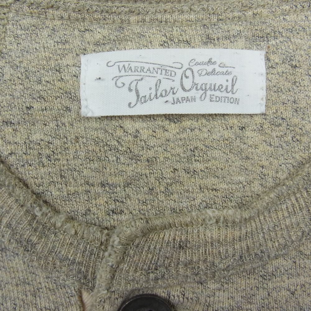 ORGUEIL オルゲイユ ヘンリーネック ポケット Tシャツ グレー系 38【中古】