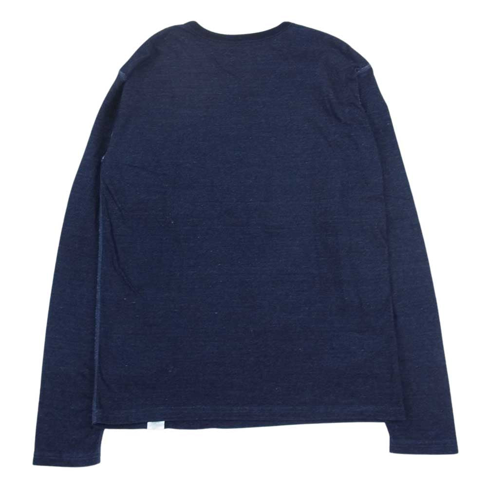 STUDIO D’ARTISAN ステュディオダルチザン 先染め インディゴ 長袖 Tシャツ インディゴブルー系 M【中古】