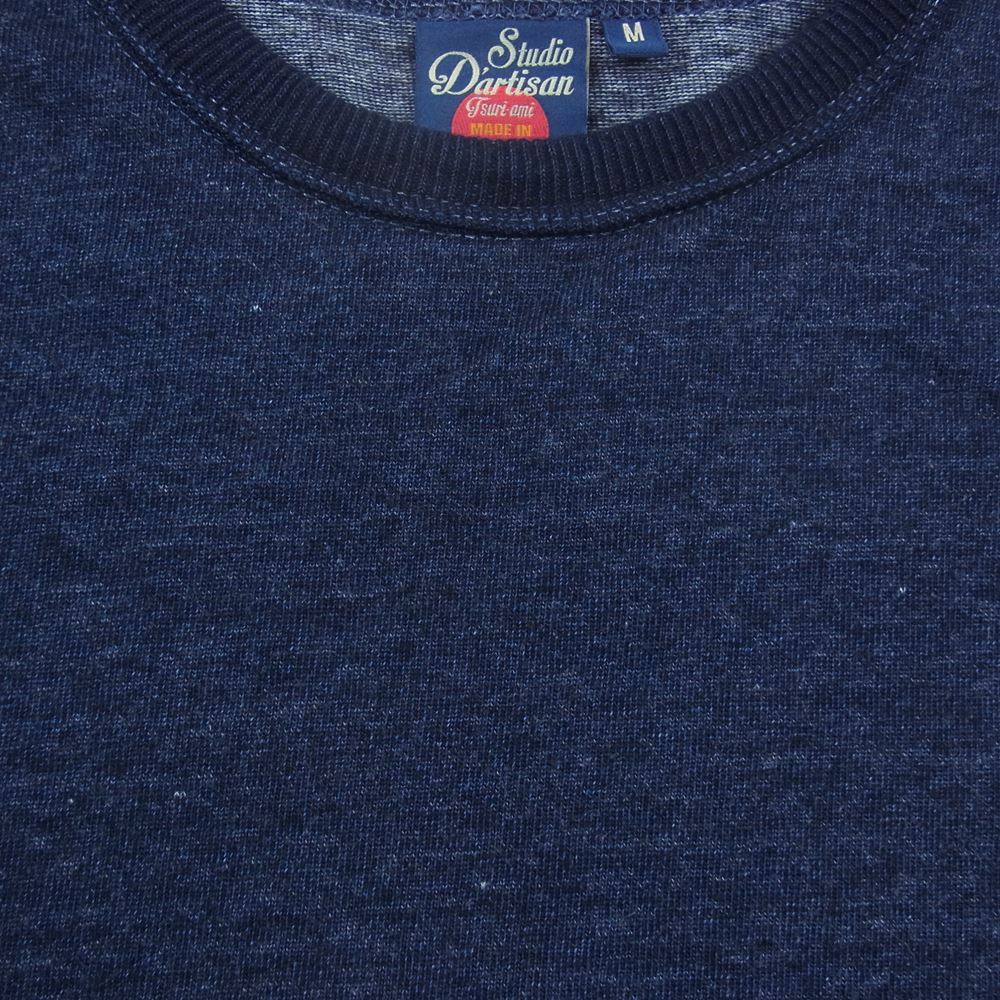 STUDIO D’ARTISAN ステュディオダルチザン 先染め インディゴ 長袖 Tシャツ インディゴブルー系 M【中古】