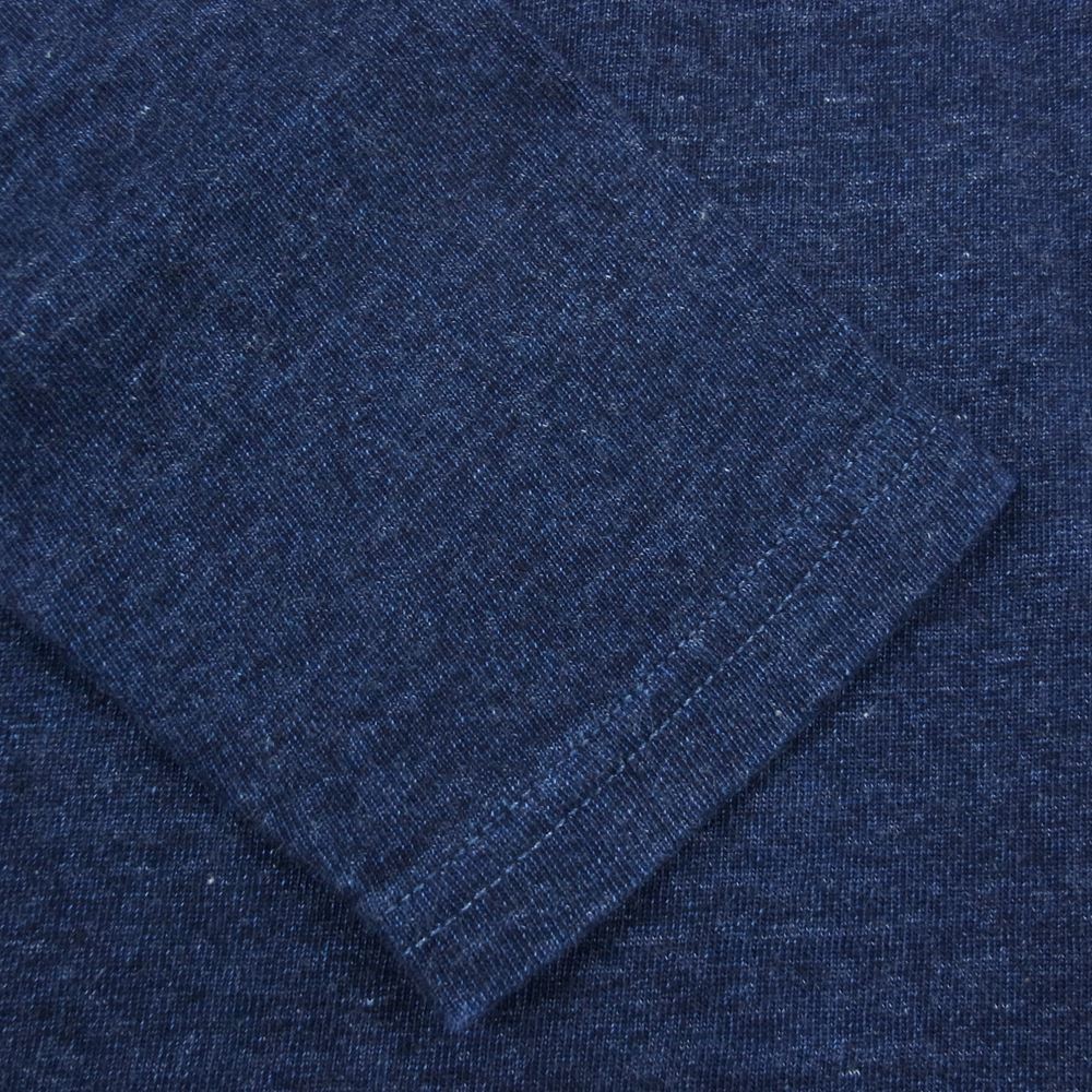 STUDIO D’ARTISAN ステュディオダルチザン 先染め インディゴ 長袖 Tシャツ インディゴブルー系 M【中古】