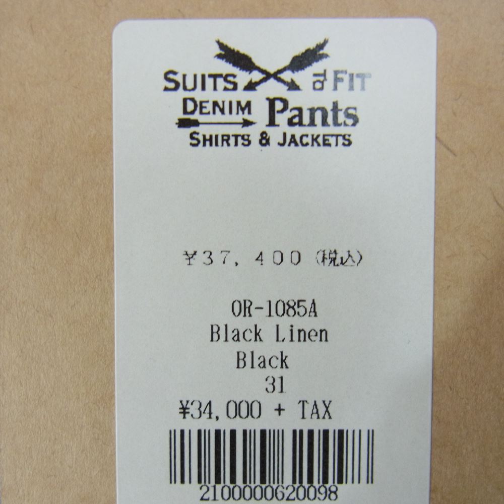 ORGUEIL オルゲイユ OR-1085A Black Linen Trousers ブラック リネン トラウザー パンツ ブラック系 31【美品】【中古】