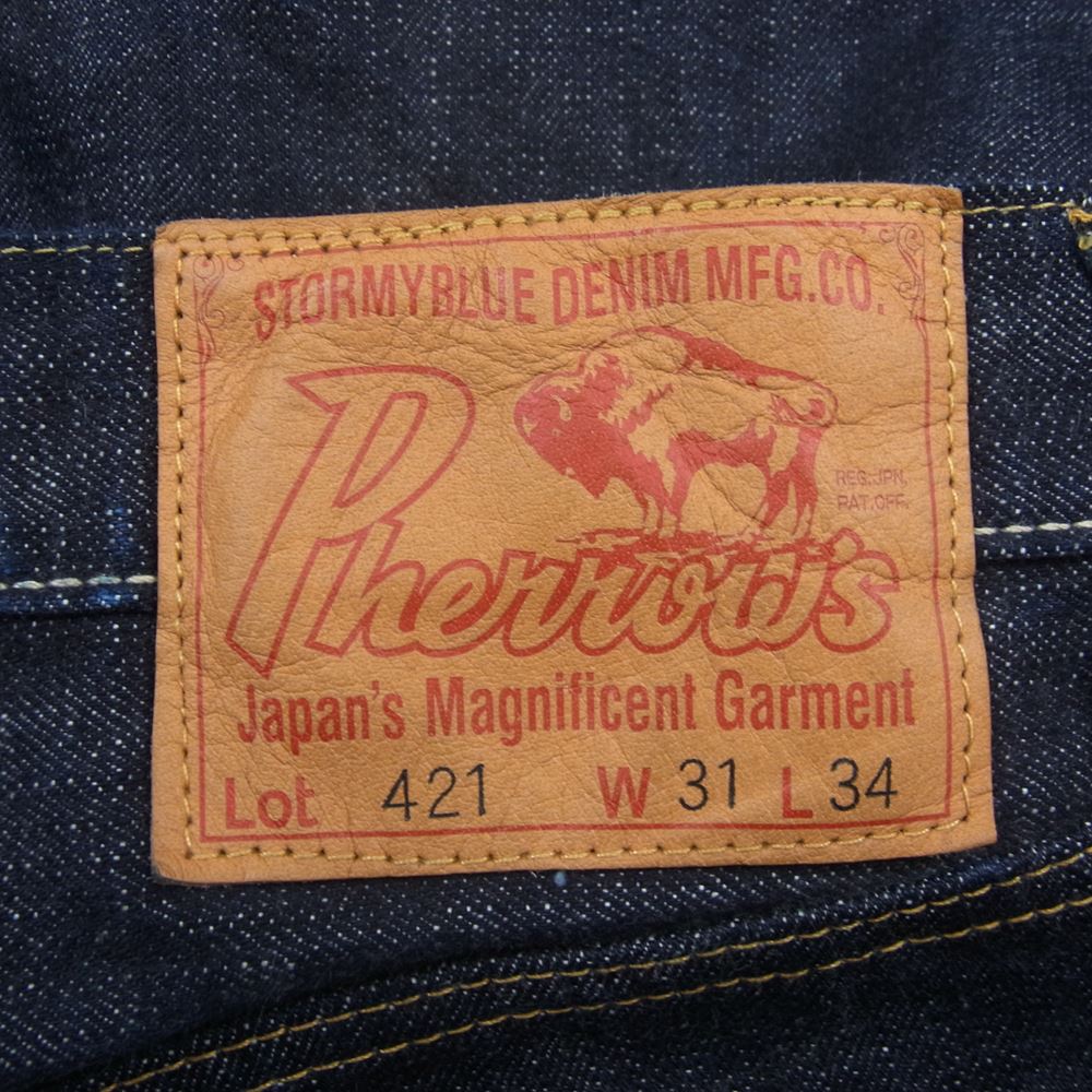 Pherrow's フェローズ 421 ボタンフライ ストレート デニム パンツ インディゴブルー系 31【美品】【中古】