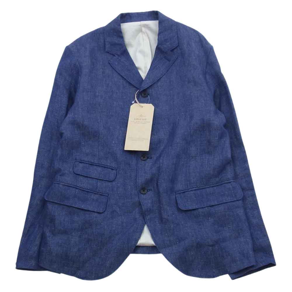 ORGUEIL オルゲイユ OR-4226B OR-1085B Indigo Linen Jacket Indigo Linen Trousers インディゴ リネン ジャケット パンツ セットアップ  インディゴブルー系 38 パンツ31【美品】【中古】