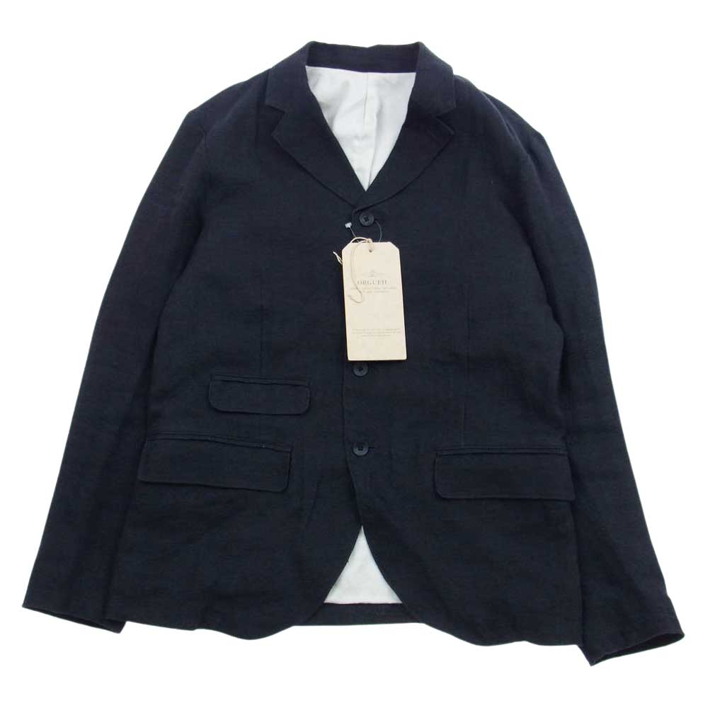 ORGUEIL オルゲイユ OR-4226A OR-1085A Black Linen Jacket Black Linen Trousers  ブラックリネン サック ジャケット ブラック リネン トラウザー パンツ セットアップ ブラック系 32，36【美品】【中古】