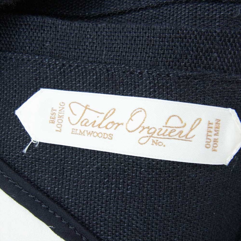 ORGUEIL オルゲイユ OR-4226A OR-1085A Black Linen Jacket Black Linen Trousers  ブラックリネン サック ジャケット ブラック リネン トラウザー パンツ セットアップ ブラック系 32，36【美品】【中古】