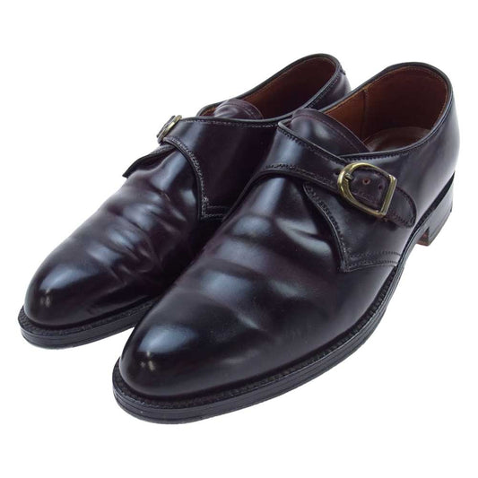 ALDEN オールデン 954 スチールプレート ゴムソール 後付け モンクストラップ レザー シューズ ブラウン系 6.5【中古】
