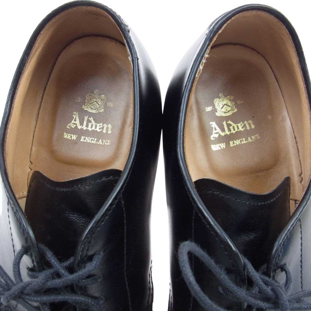 ALDEN オールデン 54411 スチールプレート ゴムソール 後付け モディファイド Vチップ レザー シューズ ブラック系 6D【中古】