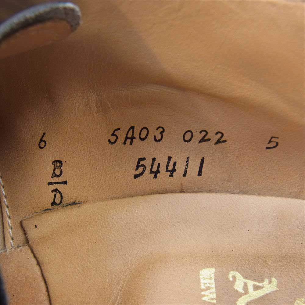 ALDEN オールデン 54411 スチールプレート ゴムソール 後付け モディファイド Vチップ レザー シューズ ブラック系 6D【中古】