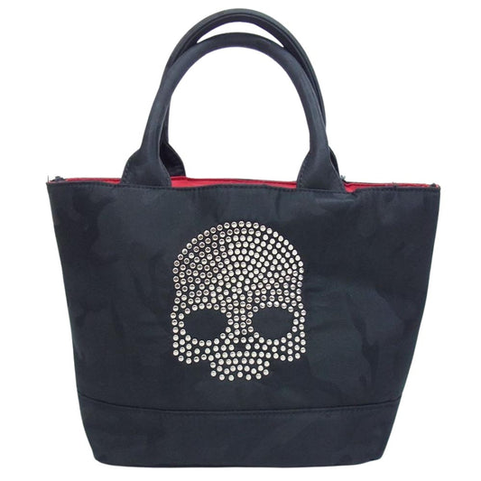 ハイドロゲン スカル スタッズ ハンドバッグ トートバッグ ブラック系【中古】