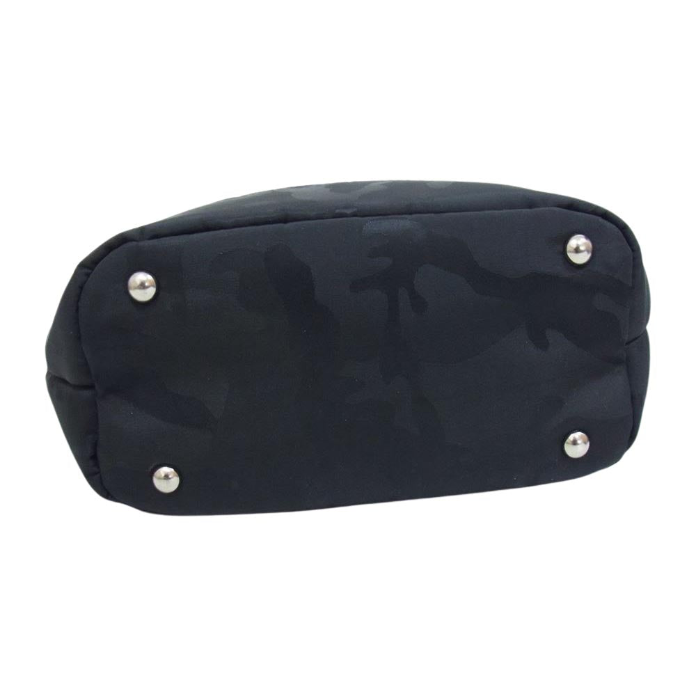 ハイドロゲン スカル スタッズ ハンドバッグ トートバッグ ブラック系【中古】