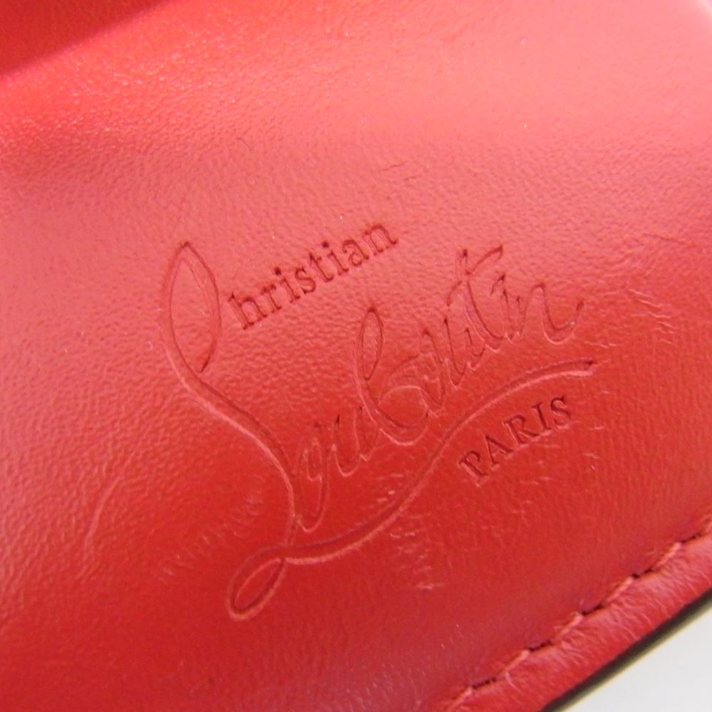 Christian Louboutin クリスチャンルブタン レオパード レザー 二つ折り財布 コンパクトウォレット ブラック系【中古】