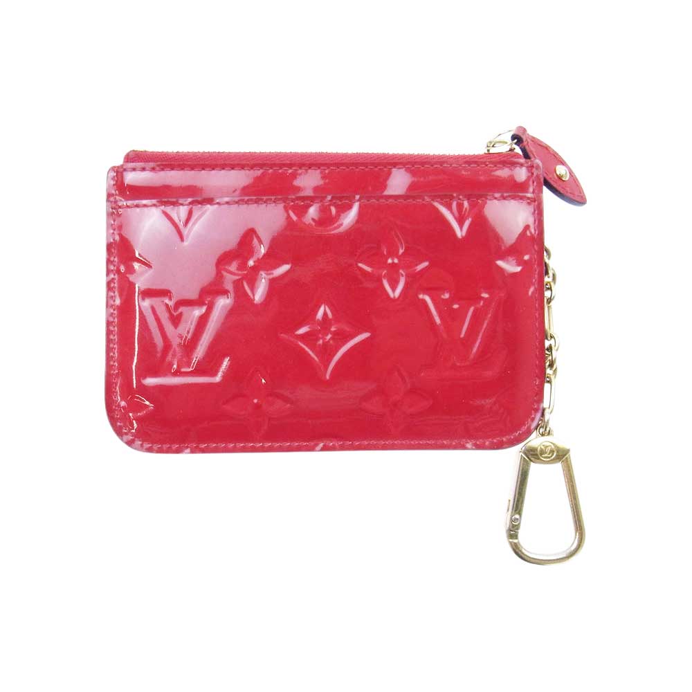 LOUIS VUITTON ルイ・ヴィトン M91669 ヴェルニ ポシェット クレ MM ローズアンディアン コインケース レッド系【中古】