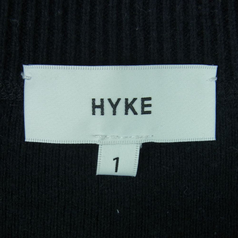 HYKE ハイク 202-11211 013 クルーネック ニット セーター コットン カシミヤ 中国製 ブラック系 1【中古】