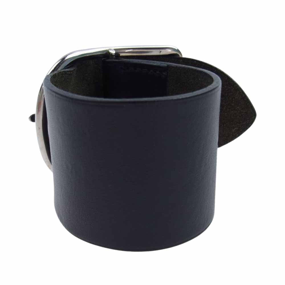 HERMES エルメス アピ GM レザー ワイド ブレスレッド ブラック系【中古】