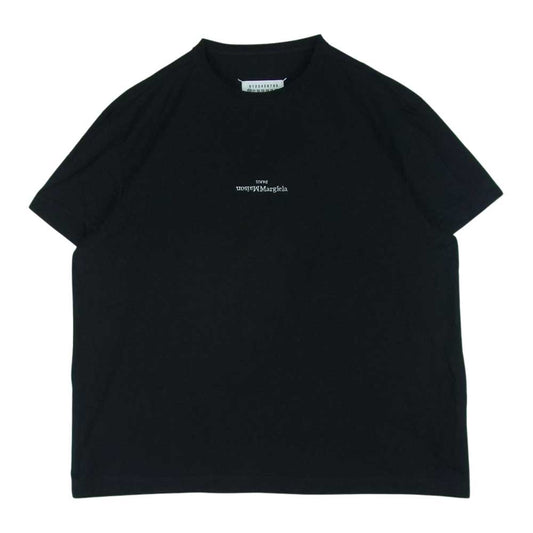 MAISON MARGIELA メゾンマルジェラ 21SS S30GC0701 ディストーテッド ロゴ 刺繍 21 半袖 Tシャツ ブラック系 52【中古】