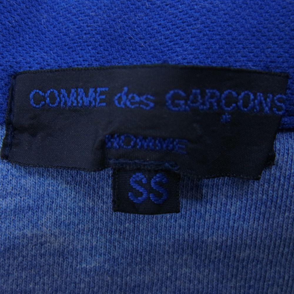 COMME des GARCONS HOMME コムデギャルソンオム AD2007 HA-T040 製品染め サイドライン 半袖 ポロシャツ ブルー系 SS【中古】
