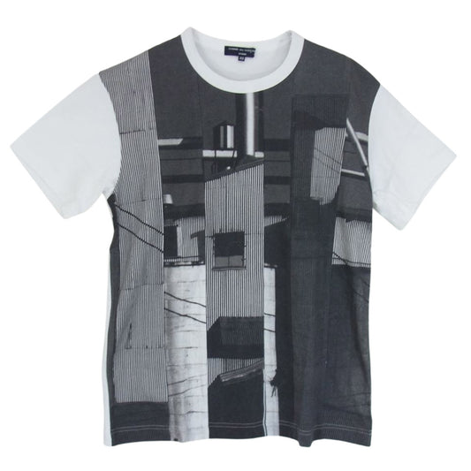 COMME des GARCONS HOMME コムデギャルソンオム AD2009 HE-T010 パッチワーク プリント 半袖 Tシャツ ホワイト系 XS【中古】