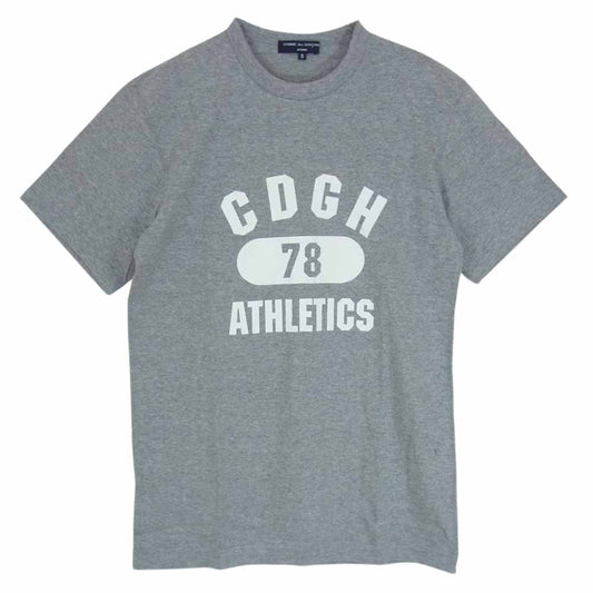COMME des GARCONS HOMME コムデギャルソンオム HC-T113 CDGH ATHLETICS 78 フロント プリント ロゴ Tシャツ グレー系 S【中古】