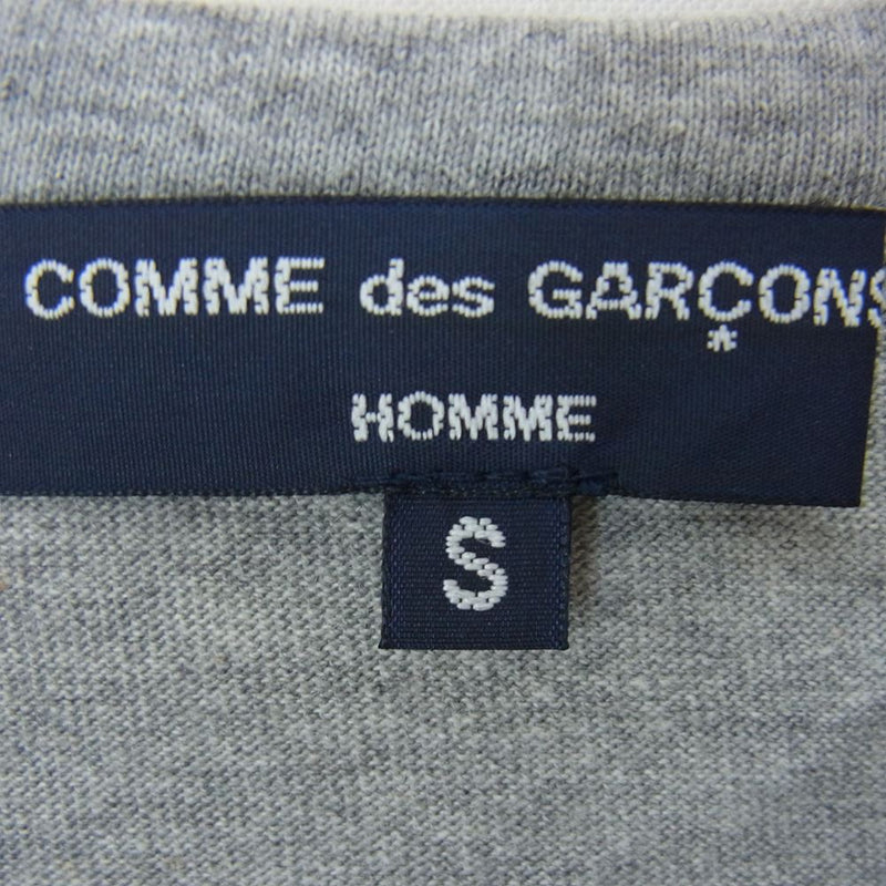 COMME des GARCONS HOMME コムデギャルソンオム HC-T113 CDGH ATHLETICS 78 フロント プリント ロゴ Tシャツ グレー系 S【中古】