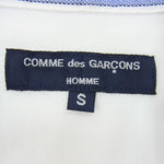 COMME des GARCONS HOMME コムデギャルソンオム AD2008 HC-B024 比翼切替 ストライプ 半袖 シャツ ポロシャツ 半袖シャツ ホワイト系 S【中古】