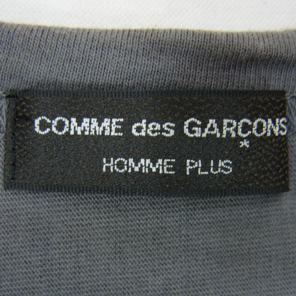 COMME des GARCONS HOMME PLUS コムデギャルソンオムプリュス AD2001 PE-T013 幾何学 切替 刺繍 クルーネック 半袖 Tシャツ グレー系 サイズ表記無【中古】