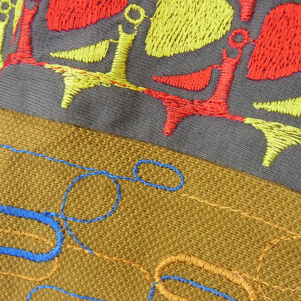 COMME des GARCONS HOMME PLUS コムデギャルソンオムプリュス AD2001 PE-T013 幾何学 切替 刺繍 クルーネック 半袖 Tシャツ グレー系 サイズ表記無【中古】