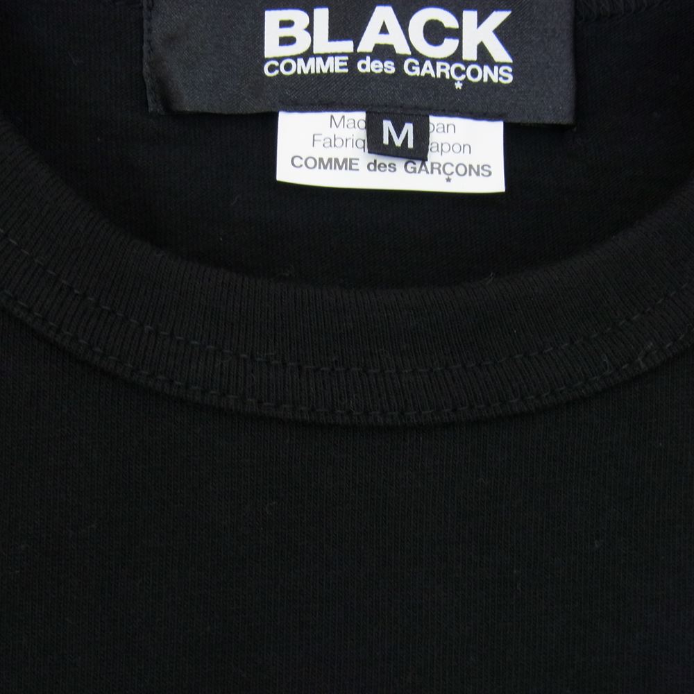 BLACK COMME des GARCONS ブラックコムデギャルソン AD2009 1D-T202 プリント ロゴ 半袖 クルーネック Tシャツ ブラック系 M【中古】