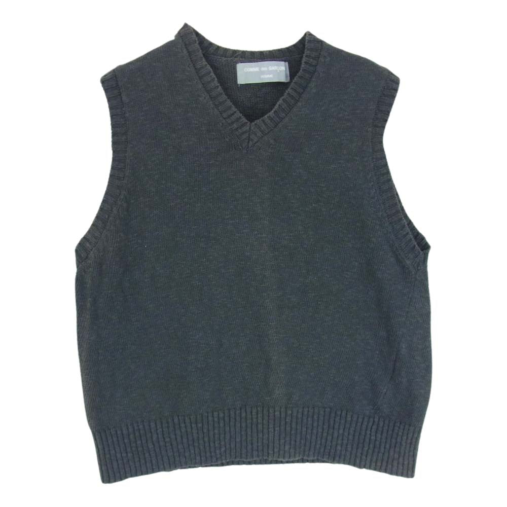 COMME des GARCONS HOMME コムデギャルソンオム AD1998 HN-100090 ヴィンテージ Vネック ニット ベスト グレー系 サイズ表記無【中古】