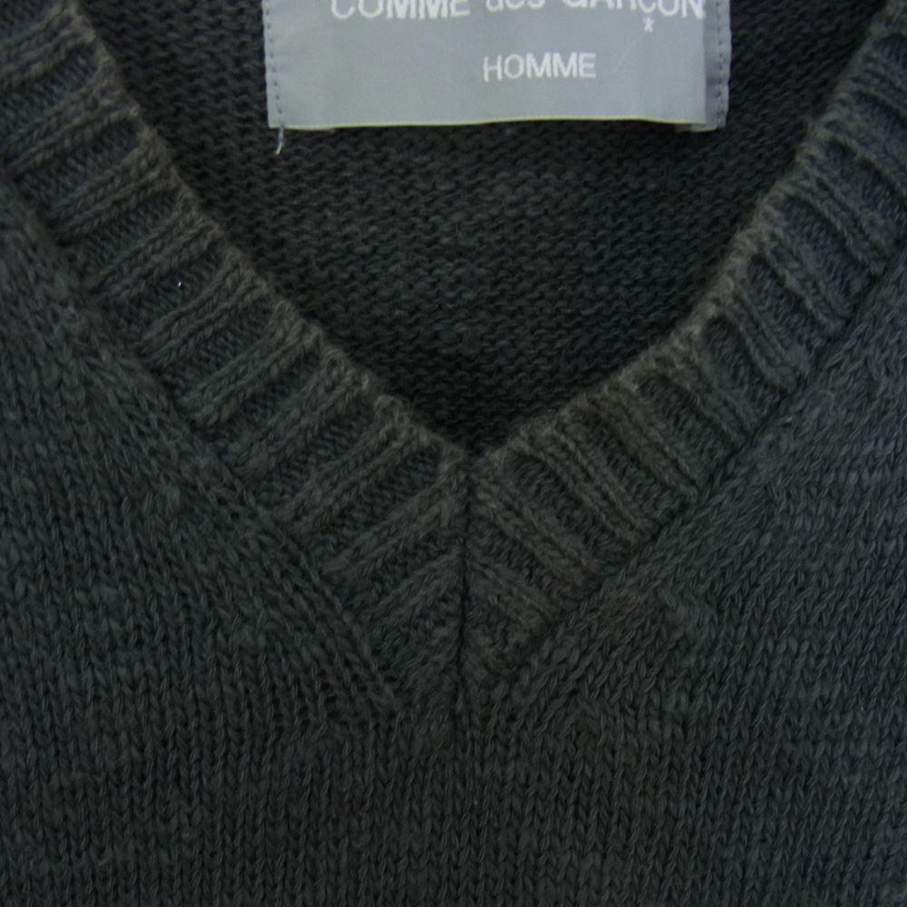 COMME des GARCONS HOMME コムデギャルソンオム AD1998 HN-100090 ヴィンテージ Vネック ニット ベスト グレー系 サイズ表記無【中古】