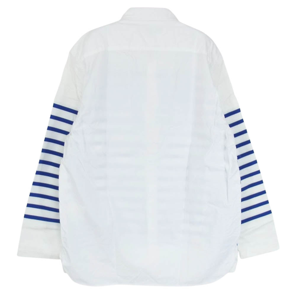 COMME des GARCONS HOMME コムデギャルソンオム AD2015 HQ-B028 ボーダー 切替 ワーク シャツ ホワイト系 M【中古】