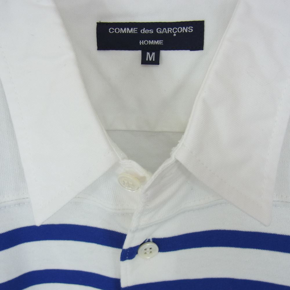 COMME des GARCONS HOMME コムデギャルソンオム AD2015 HQ-B028 ボーダー 切替 ワーク シャツ ホワイト系 M【中古】