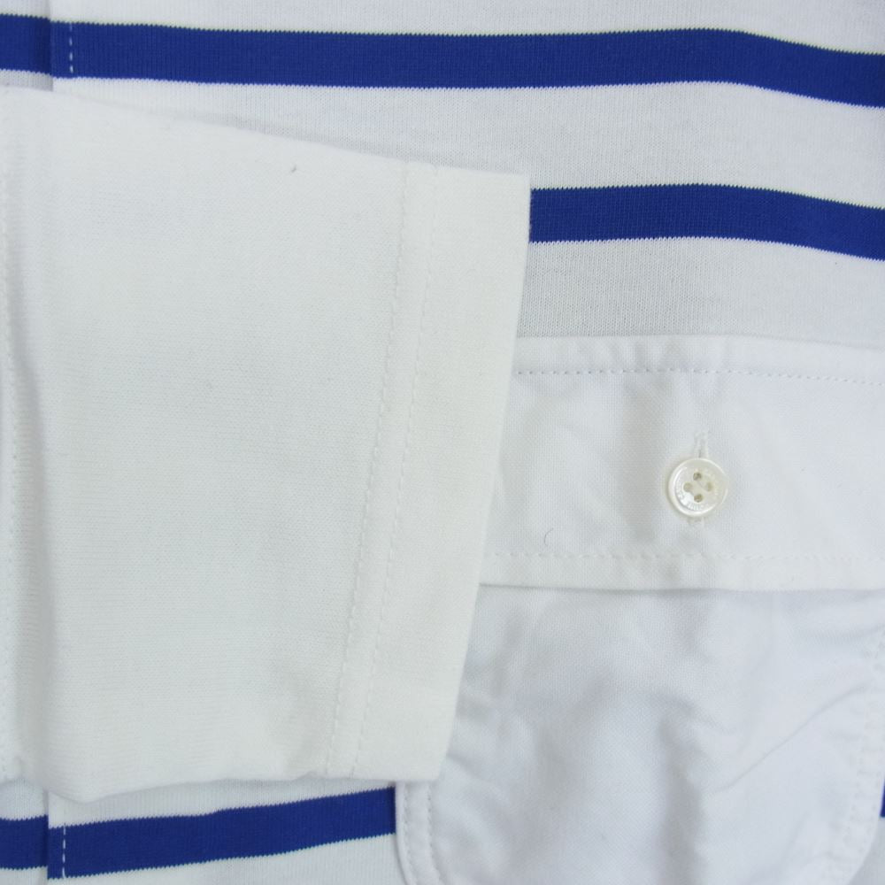 COMME des GARCONS HOMME コムデギャルソンオム AD2015 HQ-B028 ボーダー 切替 ワーク シャツ ホワイト系 M【中古】