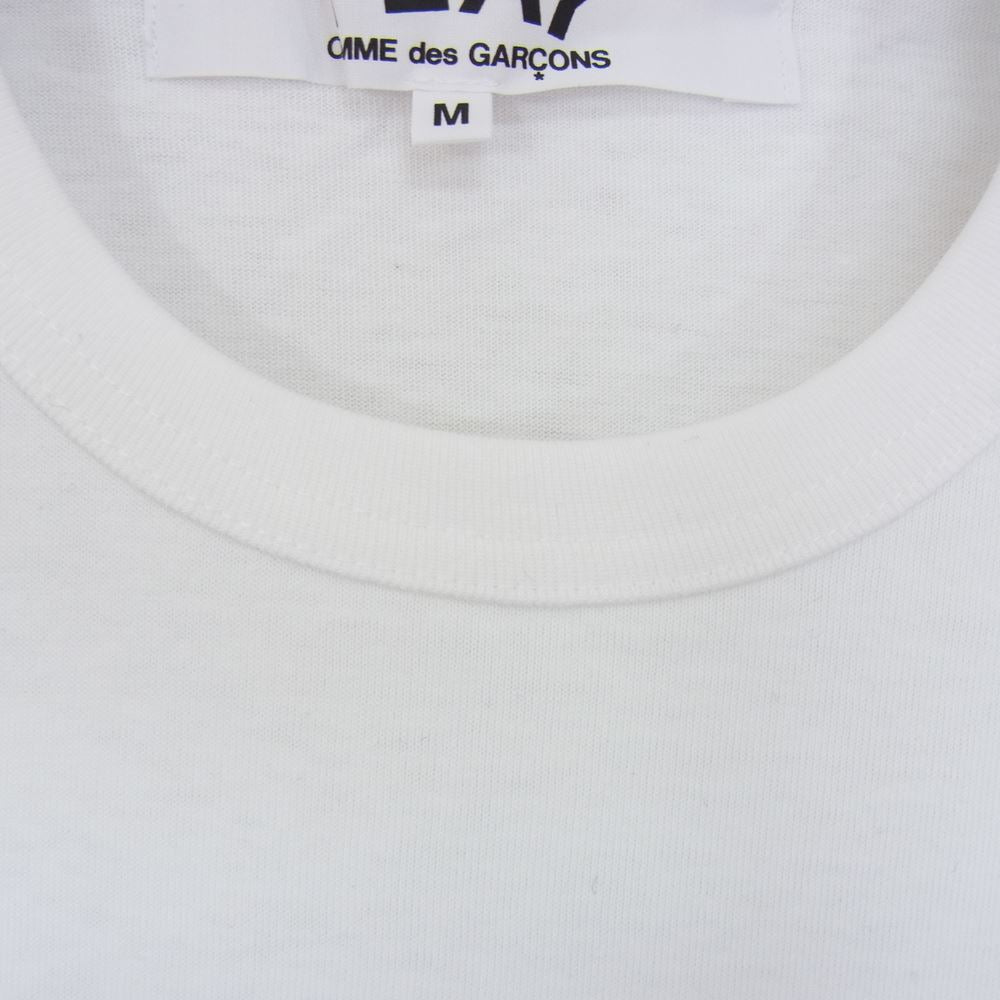 PLAY COMME des GARCONS プレイコムデギャルソン AD2010 AZ-T062 CDG PLAY GREEN HEART ハート ビッグロゴ プリント 半袖 Tシャツ ホワイト系 M【美品】【中古】